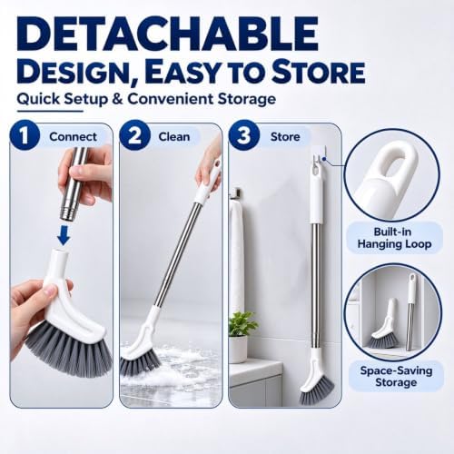 Multifunctional Extendable Floor Scrub Brush, Crevice Cleaning Brush