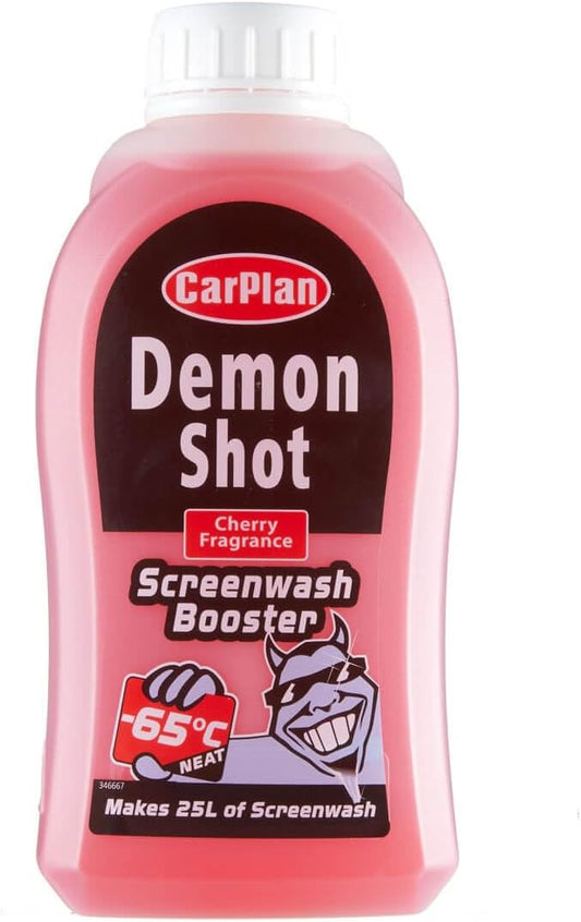CarPlan Demon Winter Windshield Washer Fluid Shot, 17 fl oz – Concentrate Sub-Zero Windscreen Washer Fluid Booster, High Power Shot Makes up to 845 fl oz