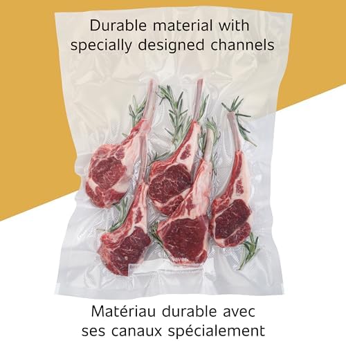 Custom Length Vacuum Sealer Bags Multipack, 5 Count Rolls for Airtight Food Storage and Sous Vide - Compatible with, 8 (2 Pack) and 11 (3 Pack)