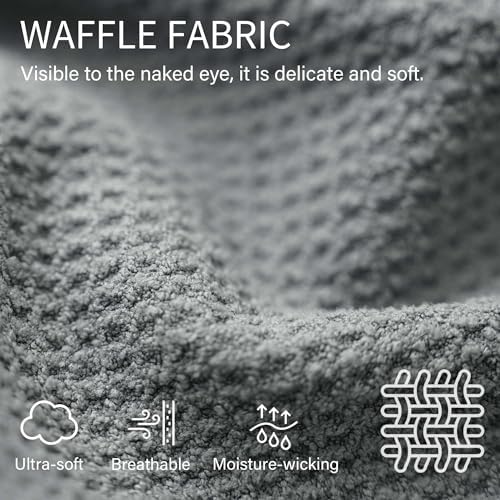 2 Pack Waffle Microfiber Hair Towel Wraps for Women, 32 x 11 In