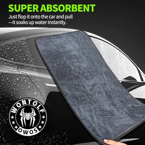 Ultra Absorbent Car Drying Towels with Storage Bag, Extra Large Microfiber Towels for Cars, (36" x 24") Drying Towels Car Detailing, Streak Free, No Water Spots, Scratch-Free, 3 Pack