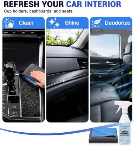 Car Glass Cleaner & Car Interior Cleaner Kit, Up to 324 fl oz,2-in-1