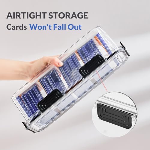 Trading Card Storage Box for Toploaders with Dividers, 2 Pack