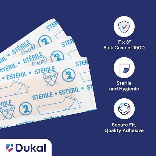 Adhesive Bandages, Sheer Strips, 1" x 3" | Bulk Case of 1500 | Sterile, Breathable and Multi-Purpose for School Nurses, Businesses, and First Aid Kits