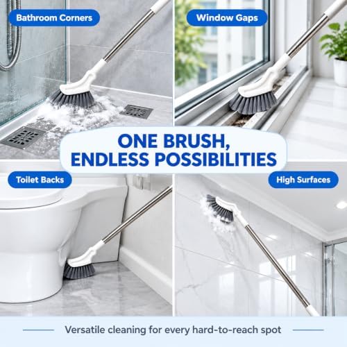 Multifunctional Crevice Cleaning Brush, Extendable Long Handle Scrub Brush