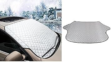 Exterior Windshield Sun Shade for Cars – Reflective UV & Heat Blocker with Door Flaps and Storage Bag – 57.9" x 39.4" Un
