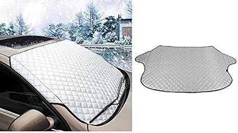 Exterior Windshield Sun Shade for Cars – Reflective UV & Heat Blocker with Door Flaps and Storage Bag – 57.9" x 39.4" Un