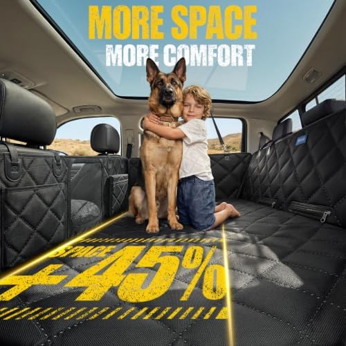 XL Dog Truck Seat Cover for Back Seat with 3 Support Rods