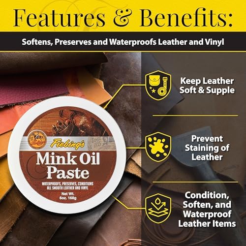Mink Oil for Leather Boots (6 Pack, 6 oz Each) - Leather Cleaner & Conditioner - Waterproof, Preserve, Soften All Smooth Leathercraft & Vinyl - Prevents Salt Stains On Couch, Shoe, Purse