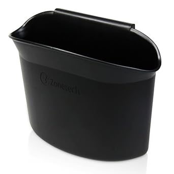 ZONETECH Portable Hanging Mini Car Garbage Can – Classic Black Trash Container - Premium Quality Automotive Universal Co