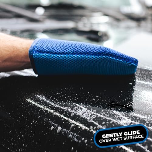 Ultra Clay Decontamination Mitt - Easy to Use; Effective Cleaning & Release of Paint Contaminants; Increase Wax & Sealant Bond; Enhance Gloss &Color Depth; Fine Grade (8.7"x5.7")