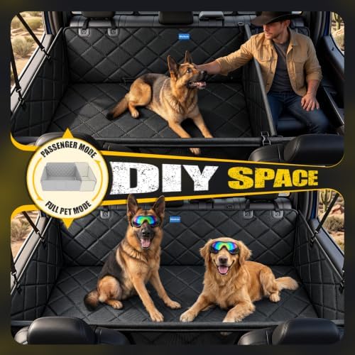 XL Dog Truck Seat Cover for Back Seat with 3 Support Rods