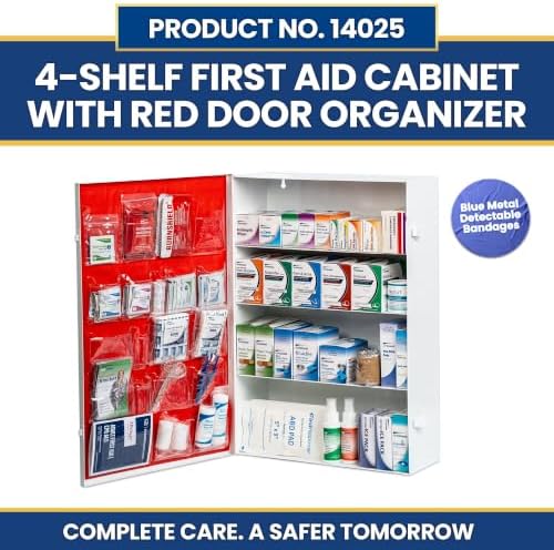 Restaurant Metal First Aid Cabinet, Wall Mountable (Class A with Tablets, 4 Shelf)