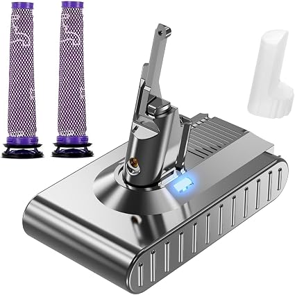 POWTREE 21.6V Replacement for Dyson V7 Battery Compatible with SV11 V7 Animal/Motorhead/Trigger/Absolute/Fluffy/Car+Boat Handheld Cordless Vacuum Cleaner 2 Filters Included - Cleanova