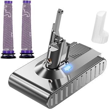 POWTREE 21.6V Replacement for Dyson V7 Battery Compatible with SV11 V7 Animal/Motorhead/Trigger/Absolute/Fluffy/Car+Boat Handheld Cordless Vacuum Cleaner 2 Filters Included - Cleanova
