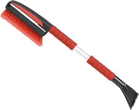 BDK Motor Trend Ice Scraper with Tough Rubber Grip Snow Brush/Broom/Frost Remover for Car and Truck Windshields/Mirrors,