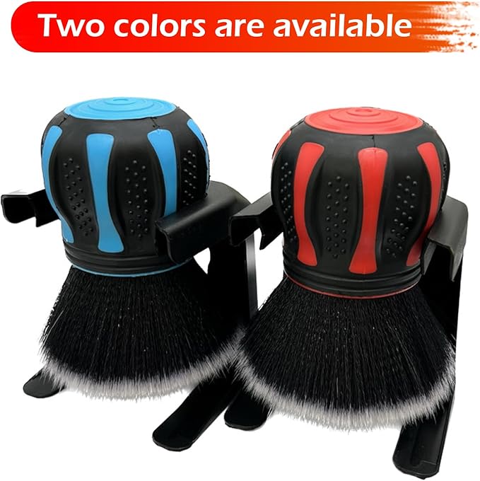 Car Detailing Brush, Ultra Soft Tire Shine Brush with Storage Rack, Interior Cleaning Tool, Universal Beauty Tools for Most Cars (Red)