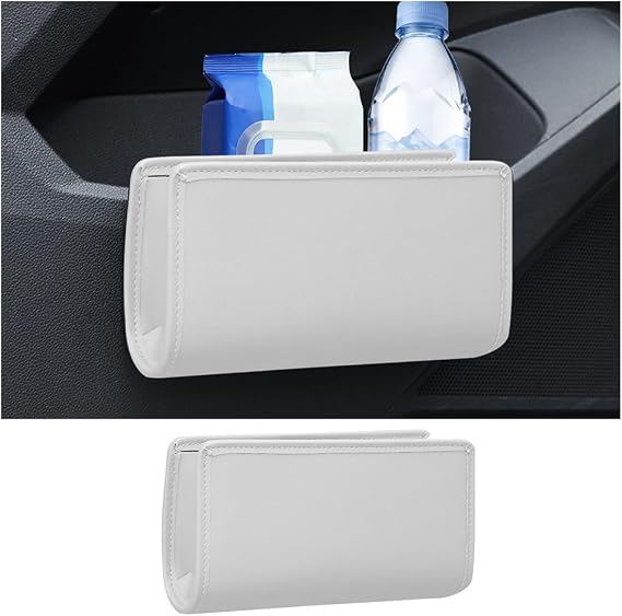 Car Seat Side Storage Pocket, Leather Hanging Foldable Multifunctional Vehicle Front Door Back Organizer Box, Waterproof