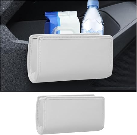 Car Seat Side Storage Pocket, Leather Hanging Foldable Multifunctional Vehicle Front Door Back Organizer Box, Waterproof