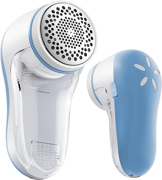 POPCHOSE Fabric Shaver, Lint Remover for Clothes, Electric Lint Shaver with 6-Leaf Blades, Sweater Shavers to Remove Pilling for Clothing, Couch, Furniture, Fuzz, Lint Ball, Bobbles, Light Blue