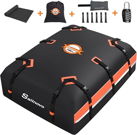 Sailnovo Car Rooftop Cargo Carrier 21 Cubic Feet Waterproof Soft Roof Bag