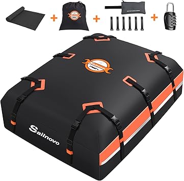 Sailnovo Car Rooftop Cargo Carrier 21 Cubic Feet Waterproof Soft Roof Bag