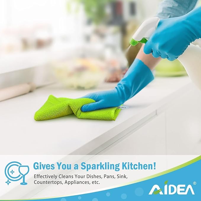 AIDEA Microfiber Cleaning Cloth-800PK, Soft Microfiber Towels for Cars, Absorbent Cleaning Rags, Lint-Free Streak-Free Wash Cloths for House, Kitchen, Window(12in.x12in)