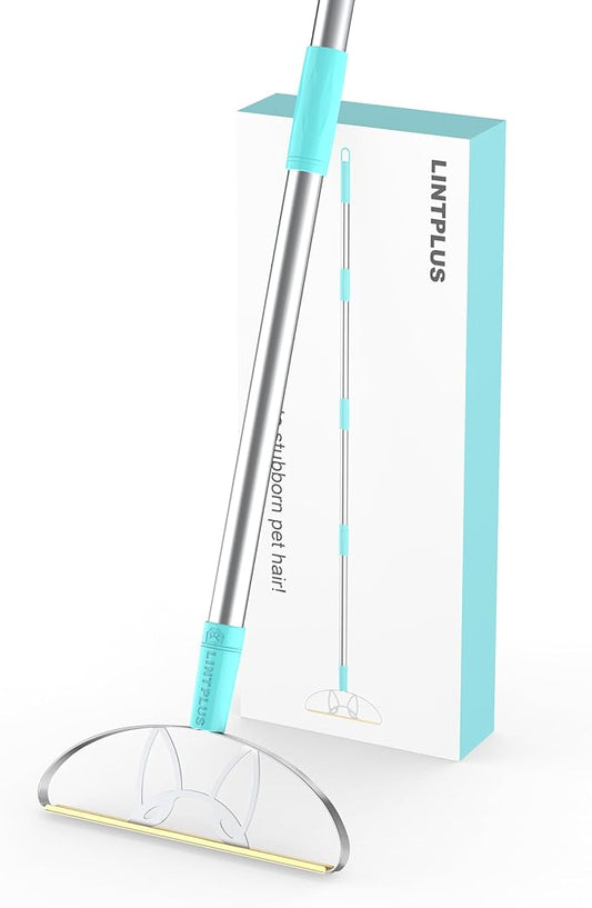 Heavy Duty Carpet Rake – 50" Ultra-Long Pet Hair Remover Tool by LINTPLUS, Deep Cleans Carpets, Rugs & Furniture | Durable Home Cleaning Scraper
