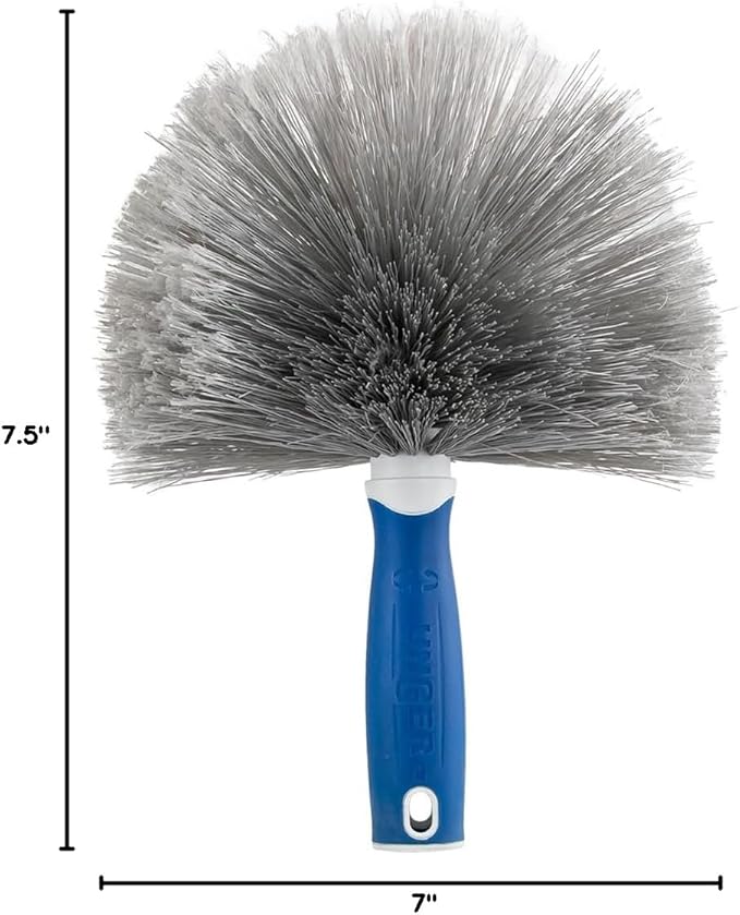 Unger Cobweb & Corner Duster – Dusters for Cleaning, Compatible with Telescopic Poles, Dusting Tools, Great for Ceilings, Moldings, HVAC & Floor Vents, and Corners, White/Black