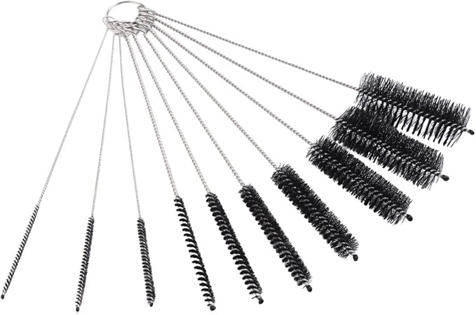 DECORA 10 Pieces Nylon Cleaning Bottle Brush Pipe Cleaning Brushes Tube Brushes Tube Bottle Straw Washing Cleaner Bristle Kit Tool Black