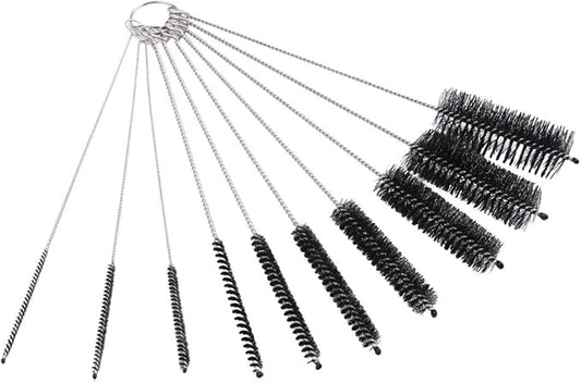 DECORA 10 Pieces Nylon Cleaning Bottle Brush Pipe Cleaning Brushes Tube Brushes Tube Bottle Straw Washing Cleaner Bristle Kit Tool Black