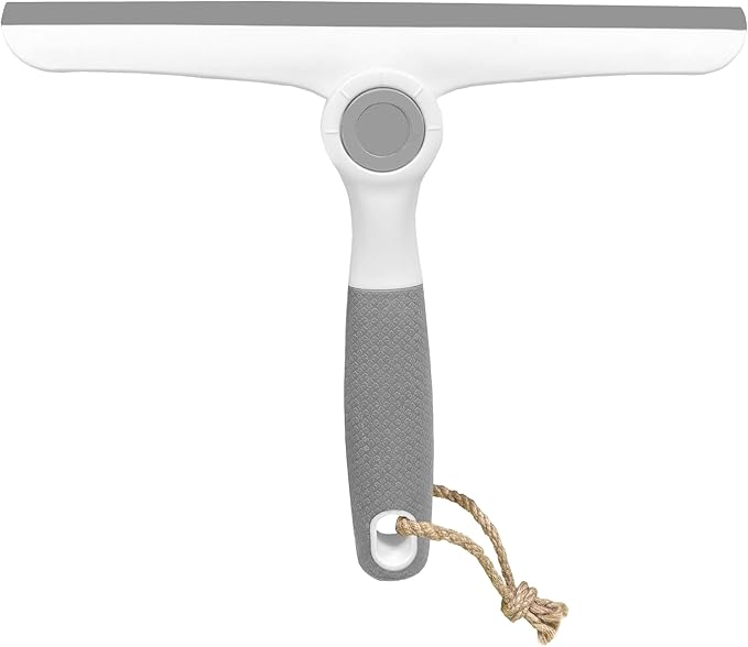 NBGYTECH Window Squeegee Household Cleaning Scraper Handheld Squeegee for Shower Glass Door Mirror Car Windshield (White Plastic Handle)