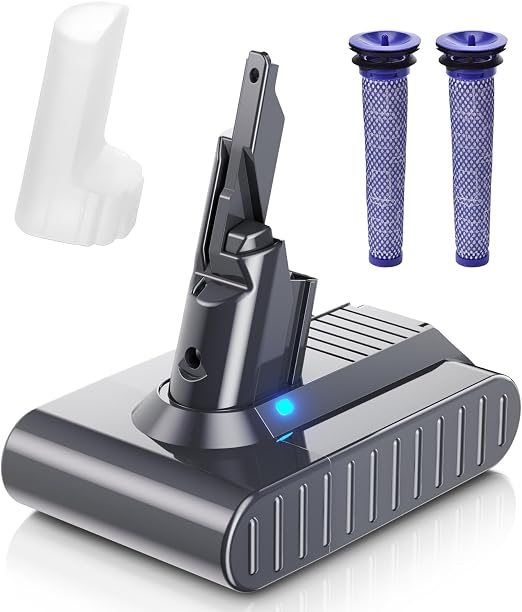 7000mAh 21.6V Replacement for Dyson V7 Battery Compatible with SV11 V7 Animal/Motorhead/Trigger/Absolute/Fluffy/Car+Boat Handheld Cordless Vacuum Cleaner 2 Filters Included (Not Fit V6, V8, V10) - Cleanova