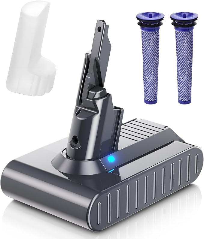 7000mAh 21.6V Replacement for Dyson V7 Battery Compatible with SV11 V7 Animal/Motorhead/Trigger/Absolute/Fluffy/Car+Boat Handheld Cordless Vacuum Cleaner 2 Filters Included (Not Fit V6, V8, V10) - Cleanova