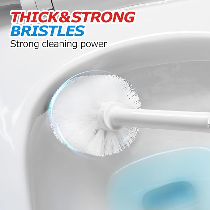 FORASTO 3 in 1 Toilet Brush and Plunger Set,Toilet Bowl Brush Plunger Set,Toilet Brush Plunger Combo,Cleaning Brush,Cleaning Supplies, Crevice Cleaning Brush, Bathroom Cleaning Tools, White