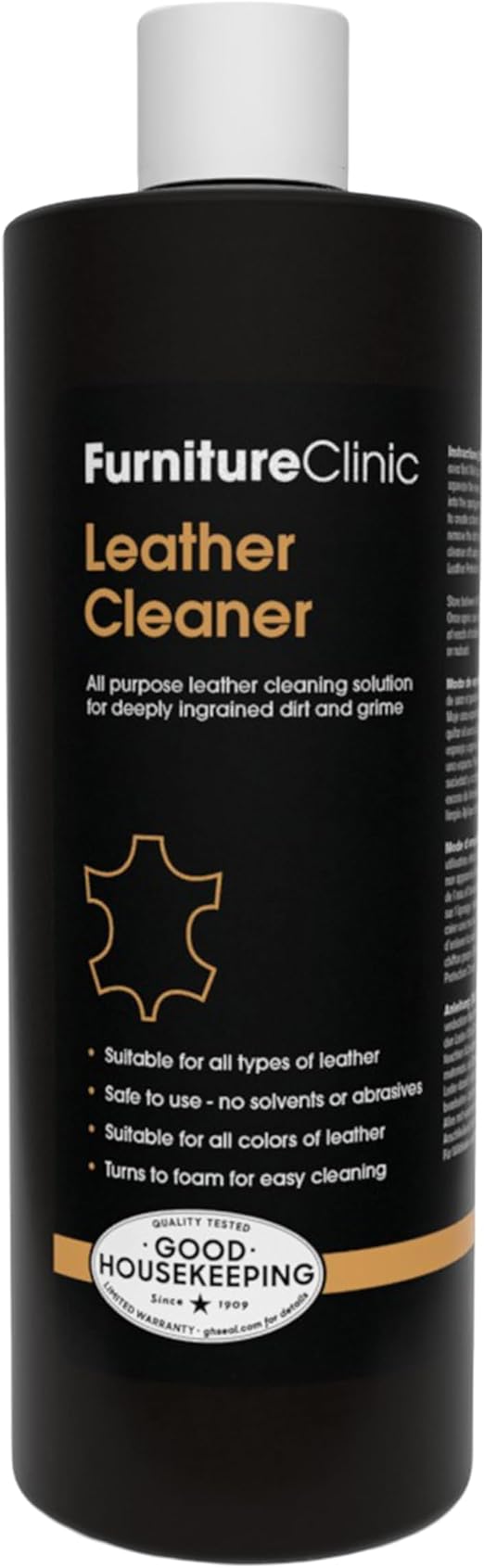 Furniture Clinic Leather Cleaner | Non-Toxic | Removes Dirt & Grime | All-Purpose Cleaning Solution for Couches, Car Sea