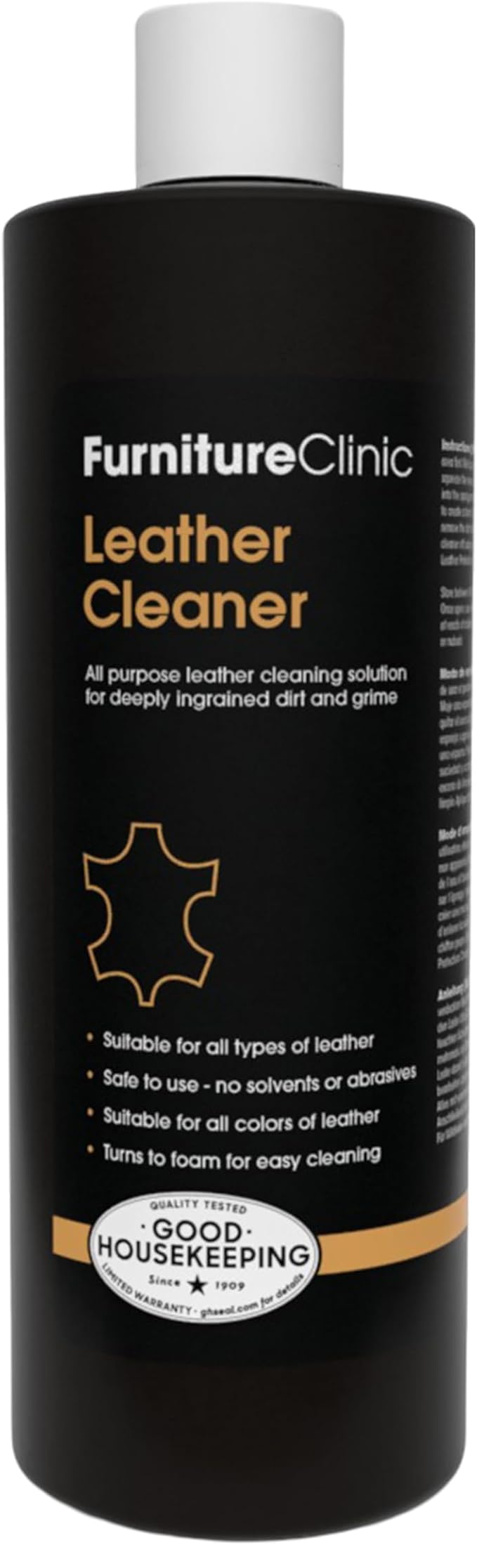 Furniture Clinic Leather Cleaner | Non-Toxic | Removes Dirt & Grime | All-Purpose Cleaning Solution for Couches, Car Sea