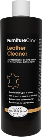 Furniture Clinic Leather Cleaner | Non-Toxic | Removes Dirt & Grime | All-Purpose Cleaning Solution for Couches, Car Sea