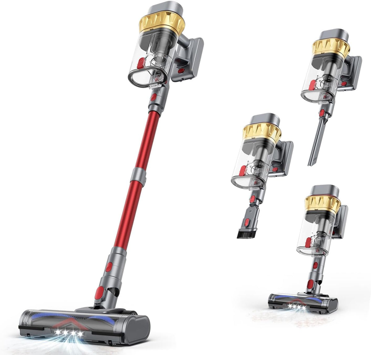 Cordless Vacuum Cleaner, 75Mins 650W 55KPA Powerful Suction Stick Vacuum