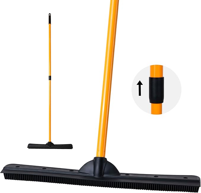FURemover Pet Hair Removal Rubber Broom, 18" Broom Head