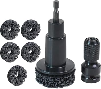 Professional 5-Head Wheel Hub and Stud Cleaning Kit, Brake Parts Maintenance Tool Set for Cars and Trucks