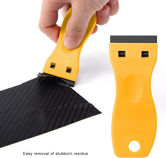 FOSHIO 20PCS Yellow Plastic Razor Blade Scraper Tool for Gasket Remover, Sticker Remover, Labels Decal and Adhesive Remover for Windows and Glass