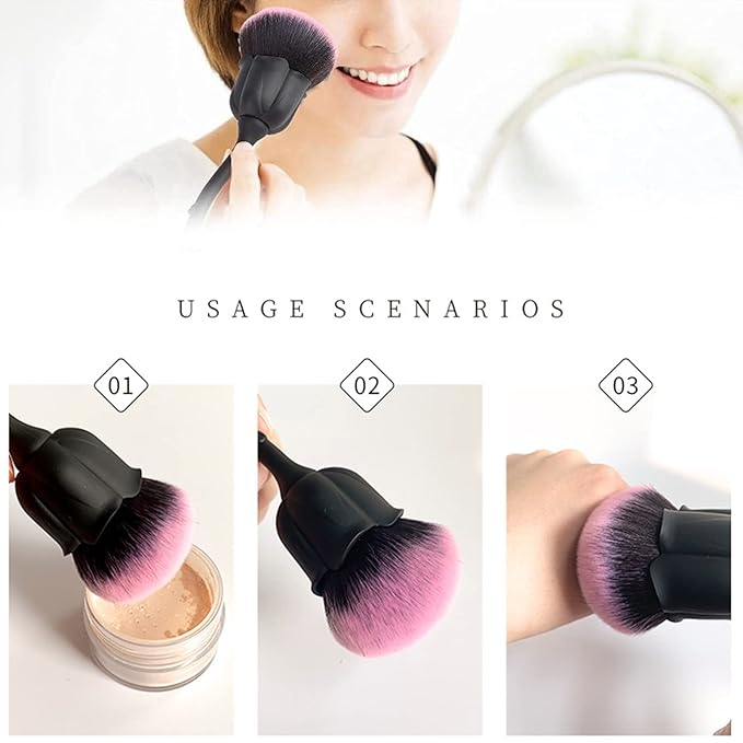1Pc Dust Brush for Acrylic Nails Acrylic Nail Brush Cleaner Nail Brushes for Cleaning Dust Dip Powder Large Makeup Blush Brush Manicure Brush for Nails Clean Up Nail Art Tools (Black)