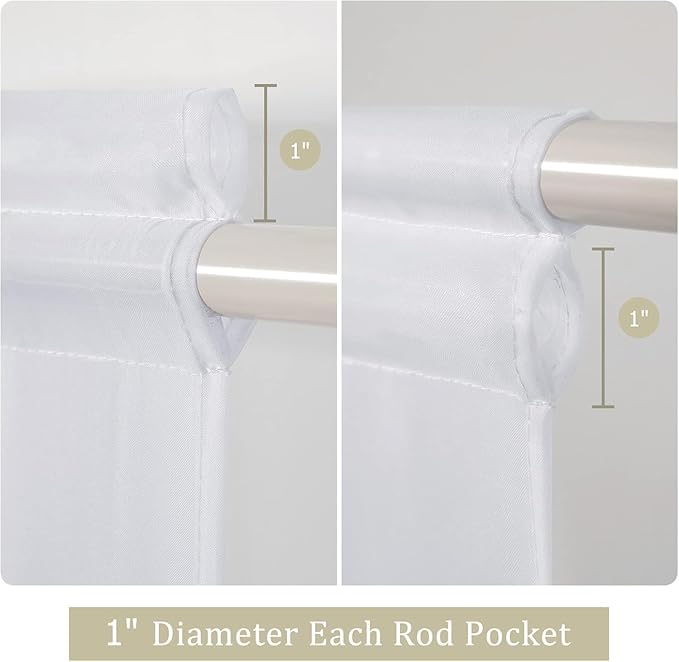 MIULEE Set of 2 French Door Short Sheer Curtains Light Filtering Window Treatment Curtain for Glass Door with Tieback 2 Panels, 54 W x 20 L, White