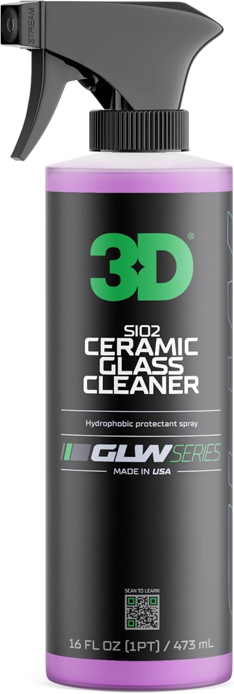 3D SiO2 Ceramic Glass Cleaner, GLW Series | Water & Rain Repellent | All-Weather Protective Ceramic Glass Cleaner | Safe