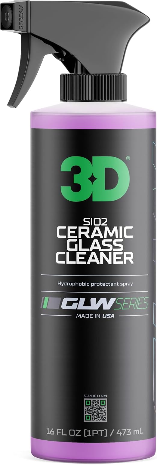 3D SiO2 Ceramic Glass Cleaner, GLW Series | Water & Rain Repellent | All-Weather Protective Ceramic Glass Cleaner | Safe