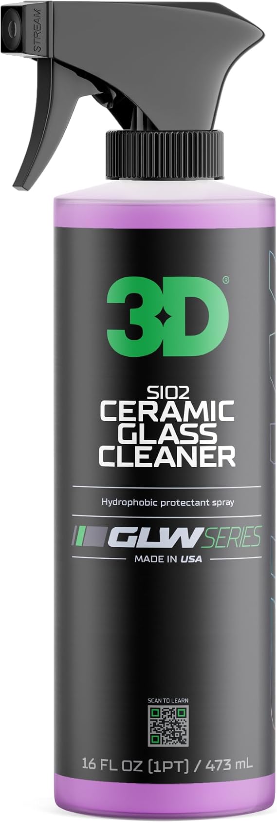 3D SiO2 Ceramic Glass Cleaner, GLW Series | Water & Rain Repellent | All-Weather Protective Ceramic Glass Cleaner | Safe