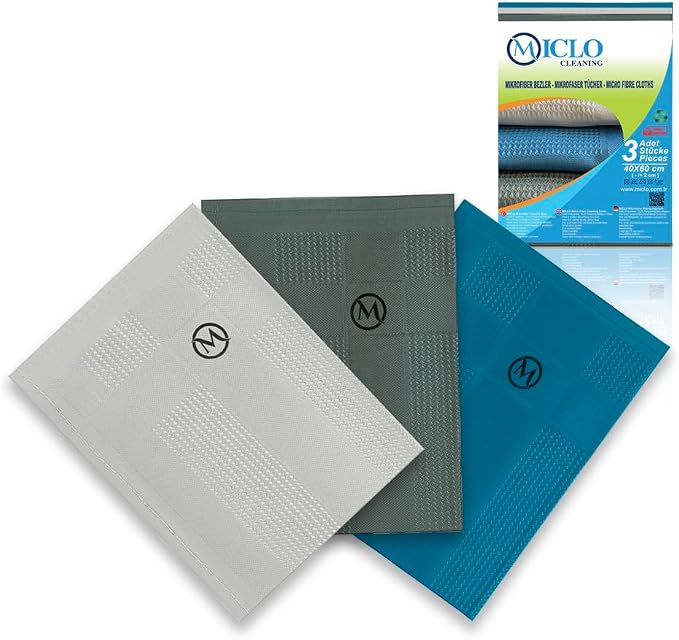 Microfibre Premium Cleaning Cloth Set of 3 - Magic Cloth | All Purpose, Absorbent Washcloth | Microfiber for Window, Kit