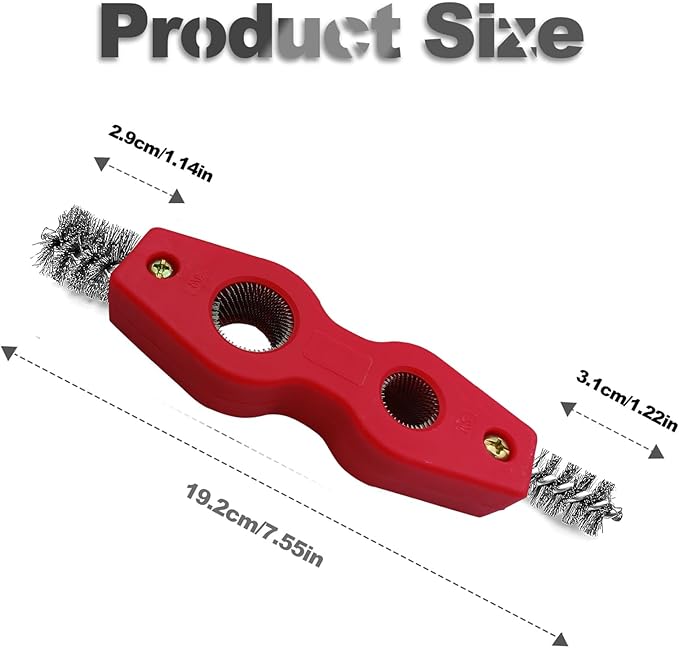ZOKYUYS® 4 in 1 Car Battery Cleaning Brush, Anti-Corrosion Battery Terminals, Copper Pipes Cleaner Brush Tool, Universal for Automotive and Marine for Plumbing Installation Soldering Brazing (Red)