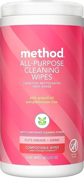 method All-Purpose Cleaning Wipes, Pink Grapefruit, 70 Count